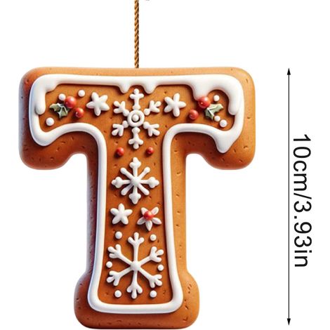 Lettre Acrylique - Décoration Arbre De Noël - Initiale Personnalisable - 10 cm - Lettre T - Ornement DIY (1/4)