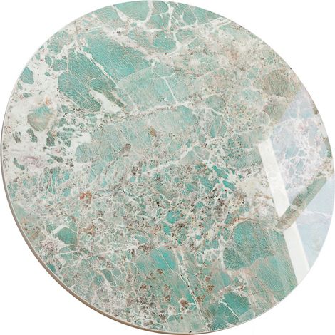 ZL ZELing - dessus de Table en Pierre frittée ronde verte de 80cm, dessus de Table de remplacement pour intérieur et extérieur - bureau en céramique imperméable résistant à la chaleur/rayures, Patio/B