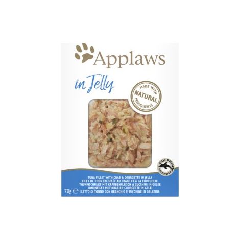 APPLAWS Filete de atún con cangrejo en caldo - alimento húmedo para gatos - 24 x 70 g