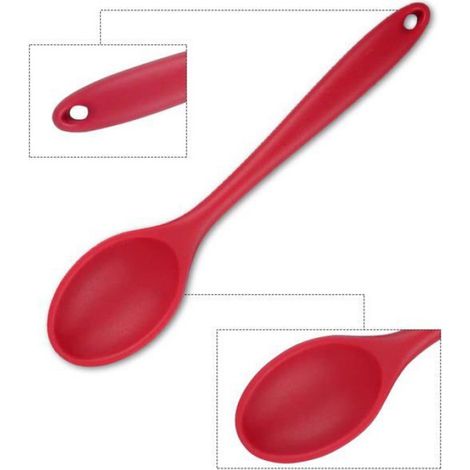 Cuillère À Servir - Silicone Antiadhésif - Pour Mélanger Cuire Servir - 20.3 x 4.5 cm - Lot De 6 (1/5)