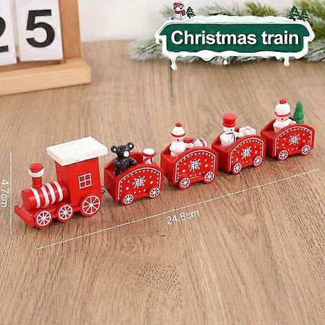Train de Noël en bois, décorations de Noël pour la maison, ornement de sapin de Noël, cadeau pour enfants, bonne année, Style11 (1/5)