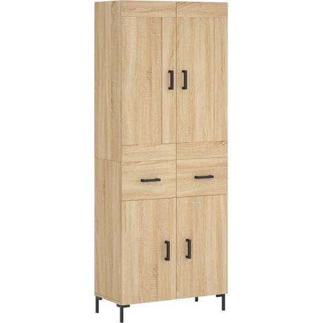 Buffet,Bahut,Meuble de Rangement haut Chêne sonoma 69,5x34x180 cm Bois d'ingénierie CFW87490 (1/5)