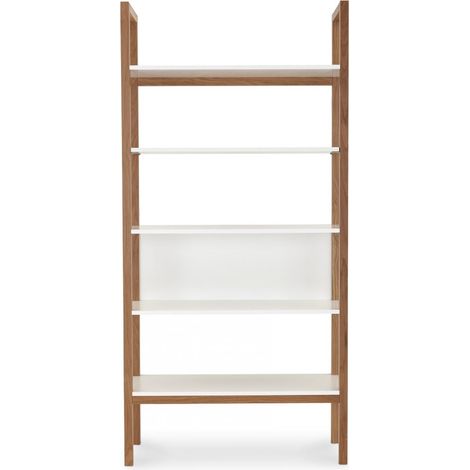 Scandinavian style wooden shelf White