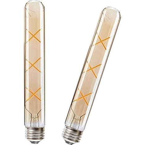 E27 T30-225mm 6W LED Edison Vintage Filament Ampoules(Équivalent Ampoule Halogène 50W) 500LM Blanc Chaud 2700K Non Dimmable E27 Lampe à Tubercule Rétro en Verre Ambré, 2 Paquets (1/5)