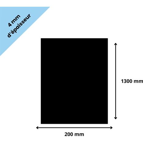 Plaque verre acrylique noir 4 mm - 20 x 130 cm (200 x 1300 mm) - Verre synthétique - Plaque PMMA XT - Plexiglass