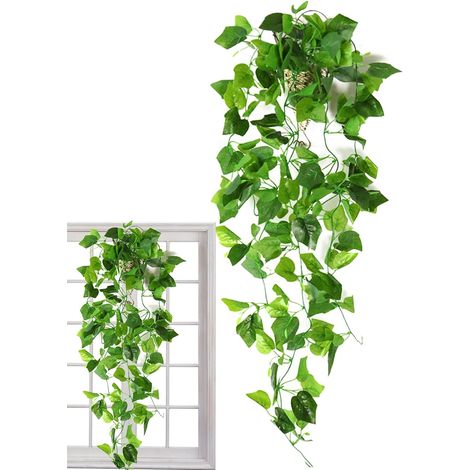 Fausses à Suspendre, artificielles à Suspendre à l'intérieur Verdure de artificielles suspendues de 3,6 Pieds Artificielle pour décoration Murale intérieure et extérieure, suspendues, (1/5)