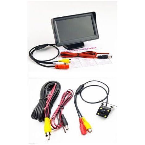 Caméra de surveillance interieur / exterieur,Kit de système de caméra de recul sans fil pour voiture / camion / fourgonnette / pick-up / camping-car 4.3 `` système de recul de vue arri (1/5)
