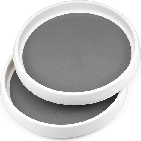 Stück Drehteller Gewürzregal drehbarer Gewürzhalter Organizer aus Kunststoff für Gewürze Gewürzflaschen Öl Zutaten Gläser Kochen
