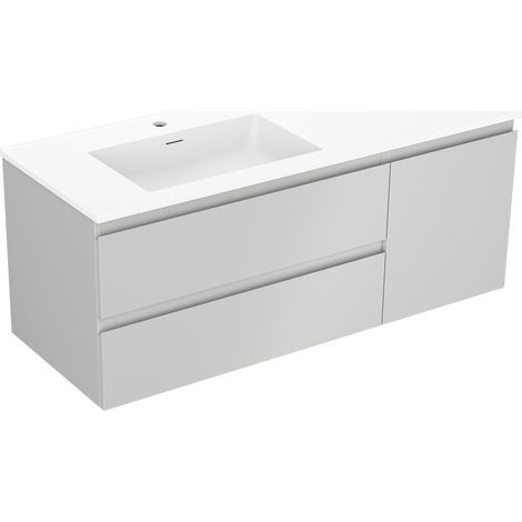 Mexen Orio 120 cm Badezimmermöbel mit linker Otis-Waschtisch, 2S, 1D, graumatt/weißmatt - 91A13-12047-3-BBFFF62-W18L01 (1/5)