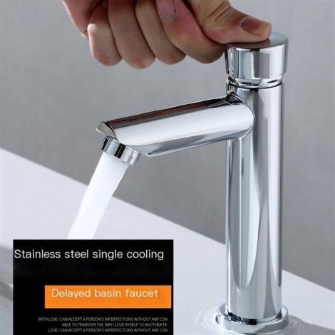 Robinet économiseur d'eau plaqué robinet doseur à fermeture automatique robinet temporisé public robinets à bouton poussoir for cuisine à domicile, salle de bain, hôtel(C)