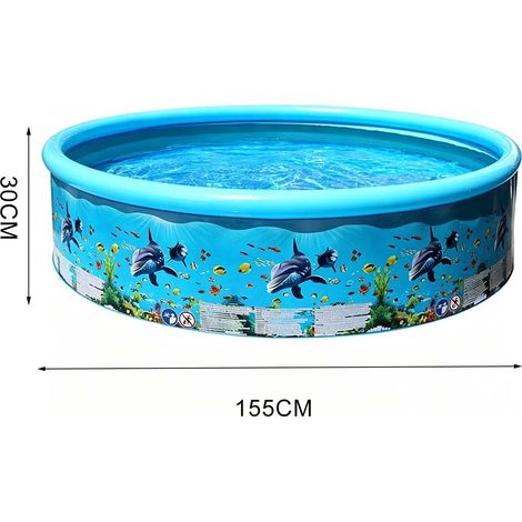Piscine gonflable (155 cm), multifonctionnelle, pliable et réutilisable, adaptée aux activités aquatiques intérieures et extérieures. (1/5)