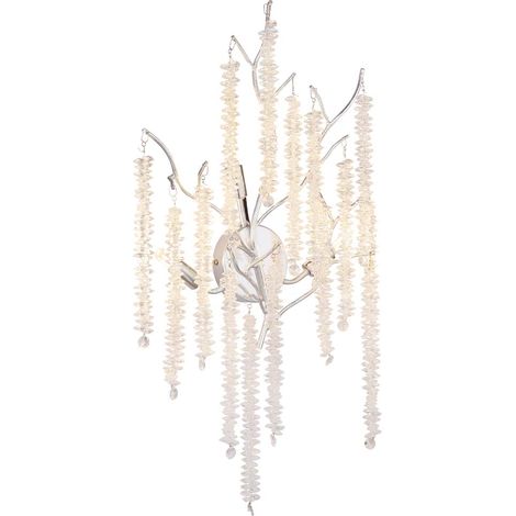 Applique murale, lampe murale, métal chromé, cristaux en plastique transparent, H 60 cm