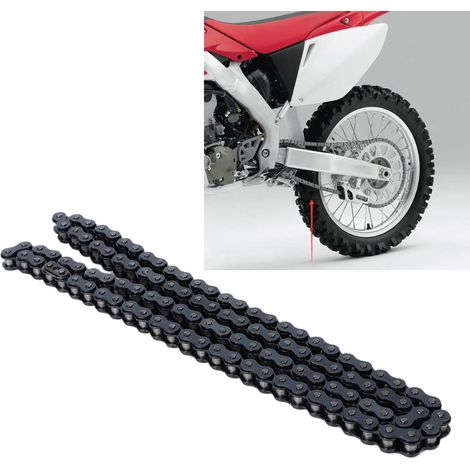 Chaîne de moto 428, 108 maillons, compatible avec quads, motos tout-terrain et karts de 50 à 250 cm3. (1/5)