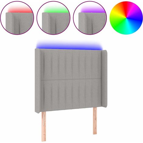Maison Exclusive - Cabecero con LED de tela gris claro 93x16x118/ (1/5)