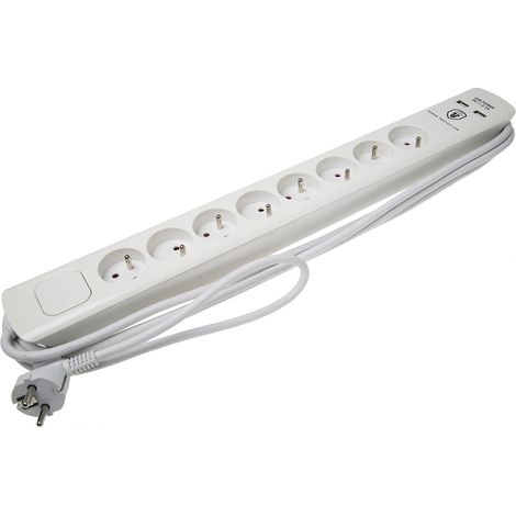 Rallonge électrique 5m, 8 prises, 250 V 16A ( Prix pour 1 ) (1/2)