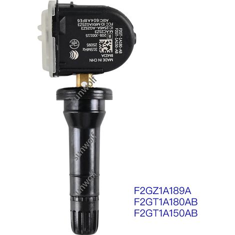 Les références bibliographiques F2GZ1A189A, F2GT1A180AB et F2GT1A150AB sont compatibles avec les capteurs de pression des pneus Ford et Lincoln. (1/4)