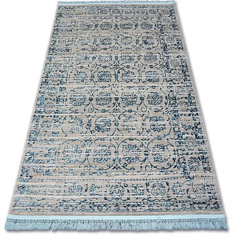 Teppich ACRYL MANYAS 193AA Grau/Blau Franse blue 80x150 cm