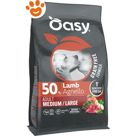 Agnello Oasy Grain Free Adult Medium/Large da 10 kg