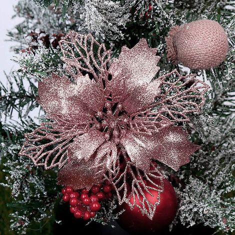 12 pièces décorations de Noël une pièce décorations de Noël au safran (Rose) (1/4)