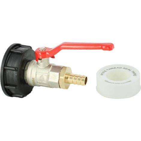 Raccord S60X6 - Vanne 1/4 de tour laiton + Embout droit 13 mm (1/3)