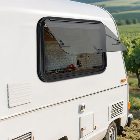 YISSALE -Outillage -Fenêtre extérieure coulissante pour caravanes, 700 x 450 mm, avec grillage anti-insectes et rideau de protection solaire. Fenêtre rectangulaire pour caravane avec ouverture extérie (1/5)