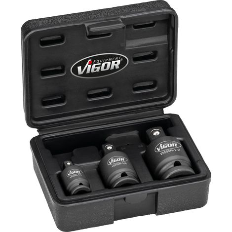VIGOR Schlagschrauber Gelenkstück Satz, V5505N, 1/4 Zoll (6,3 mm) Vierkant, 3/8 Zoll (10 mm) Vierkant, 1/2 Zoll (12,5 mm) Vierkant, 1/4 Zoll (6,3 mm) Vierkant, 3/8 Zoll (10 mm) Vierkant, 1/2 Zoll (1/4)