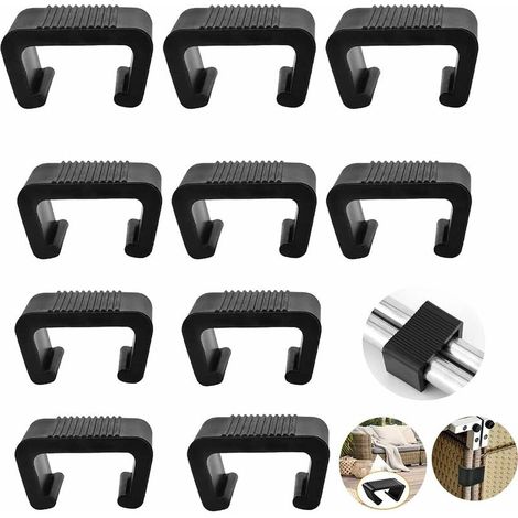 Clip de Meuble en Rotin, Peut être Utilisé pour Transat Jardin, Salon de Jardin Exterieur, Meuble Salon, Chaise Rotin, Salon de Jardin Rotin, Peut Empêcher le Desserrage, 5,25 cm, 10 Pièces (1/5)
