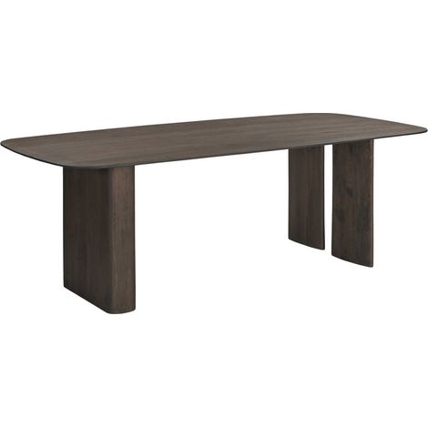 Table à manger en chêne fumé au design sculptural - fumé charbon (1/5)