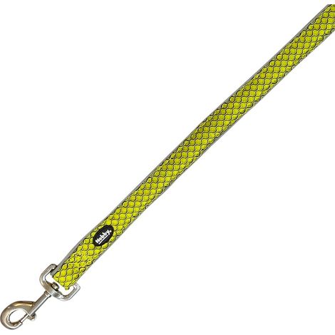 Laisse en Maille Filet Jaune XS-S 20 mm, 120 cm (1/2)