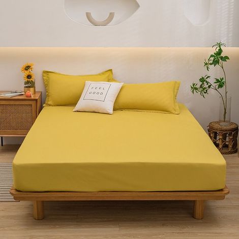 Sábana bajera ajustable, 160 x 200 x 30 cm, de algodón puro superfino, apta para colchones de hasta 30 cm de grosor, color verde claro (1/5)