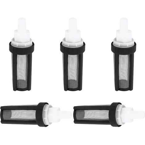 Filtres de Pompe à Eau Haute Résistance à Corrosion Lot de 5 Micro en Acier Inoxydable Noir, Crépine pour Tuyau D'arrivée d'eau 9mm, Haute Résistance la Corrosion, Usage (1/5)