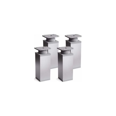 1 juego de 4 patas para muebles, altura: 100 mm (+100 mm) ajustable, forma angular: 40 x 40 mm - Crezuo (1/4)