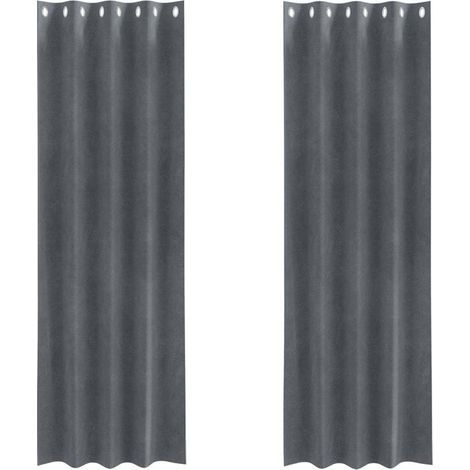 Rideaux avec des rideaux 2 pcs Gris clair 140 x 260 cm Velours CFW36510 (1/4)