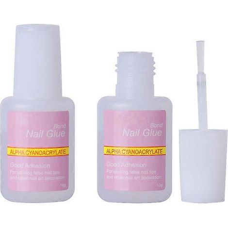 3 stuks nagellijm met kwastje, tiplijm voor supergoede hechting 10 g (1/5)