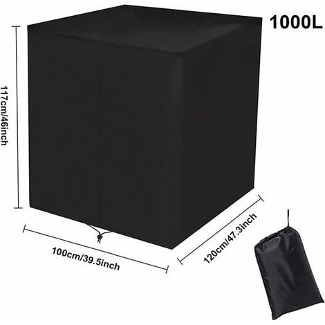 Bâche de protection,Bache pour Cuve 1000 l, Bâche de Protection Solaire pour réservoir d'eau de Pluie IBC, Anti-poussière Anti-UV, Housse de Protection, bâche de Protection, (116 x 100 x 120 , (1/4)