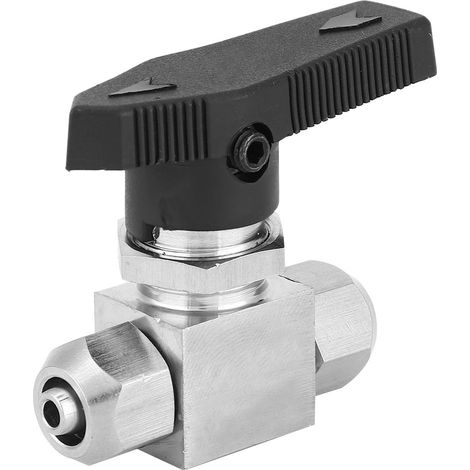 Vanne à bille à entrée directe en acier inoxydable 304, vanne à bille à rotation rapide pour conduite d'eau et d'air (12 x 8 mm) (1/5)