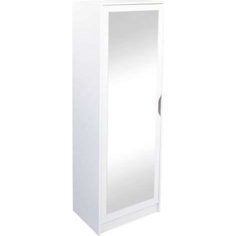 Meuble à Chaussures avec Miroir "Lilo" 189cm Blanc (1/3)