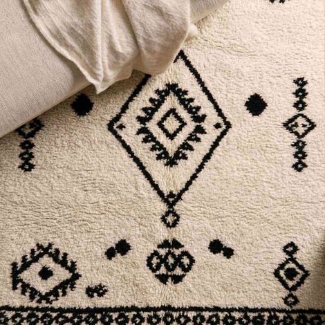 Tapis rectangulaire noir et blanc 120x60cm (1/5)