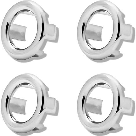 Lot de 4 anneaux de trop-plein pour évier de cuisine ou de salle de bain. Couvercle de trop-plein décoratif pour lavabo, insert de remplacement pour trou de trop-plein.