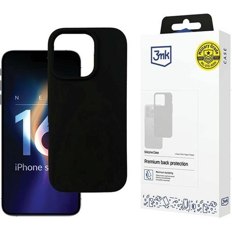 Funda de silicona negra 3MK para iPhone 16 Pro Max