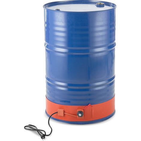 VEVOR Riscaldatore per fusti in metallo 1200 W per fusti da 55 galloni, Larghezza 125 mm, Termostato regolabile 30°C-150°C, Cintura riscaldante per fusti per grasso al silicone, Arancione