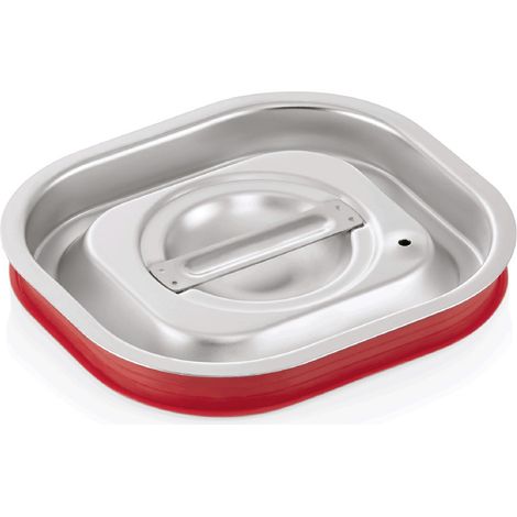 Couvercle transport inox GN 1/6 joint silicone pour bacs H 100 mm+ GN CORE - Was Germany (1/2)