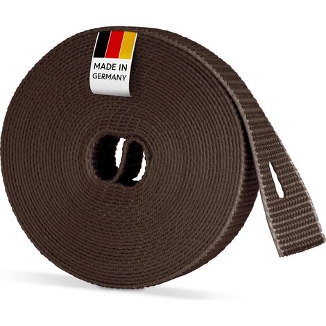 Sangle de volet roulant 6 m 14 mm marron Pour volets roulants sur portes et fenêtres résistance à la déchirure et stabilité UV Sangle de volet roulant (1/5)
