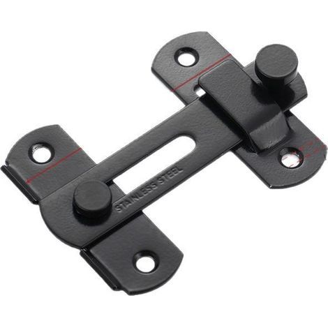 Set of 2 Stainless Steel Sliding Door Locks, Toggle Latch Door Locks, Matte Black Gate Locks for Doors, Windows, and Gardens - with Mounting Screws (1/4)