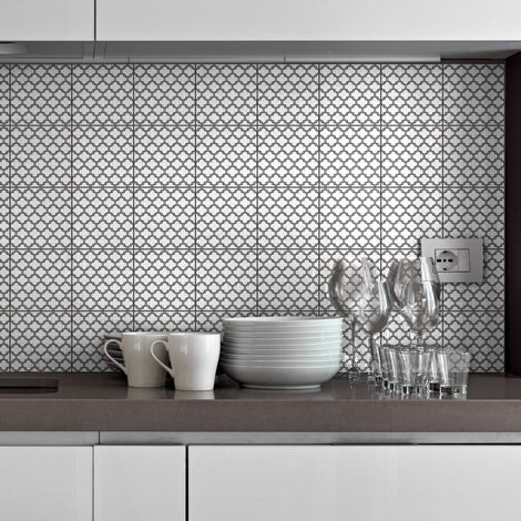 Sticker Mural Carrelage adhésif Cuisine Salle de Bain - 30 STICKERS CARREAUX DE CIMENT ORIENTAL BLIDA - 30stickers10x10cm (1/5)