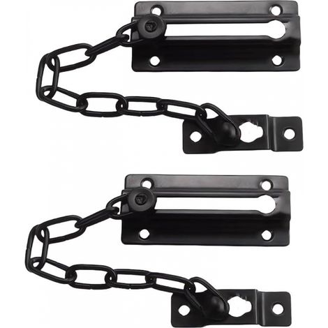 Türkette mit Schloss, für Innentüren und eine zusätzliche Außentür, schwarz, 2er-Set - AquaForge
