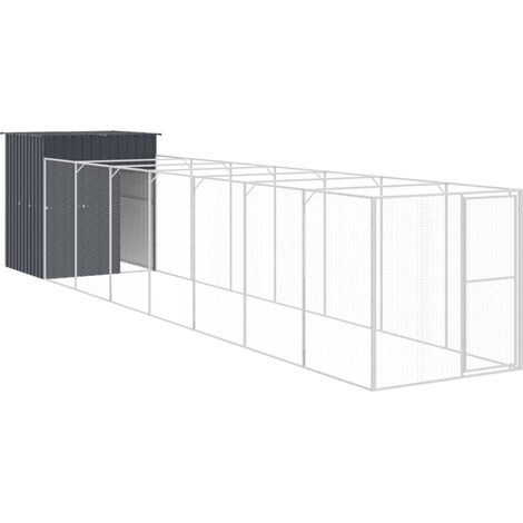 Maison Exclusive - Hundehütte mit Auslauf Anthrazit 165x863x181cm