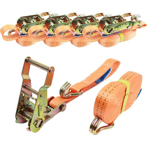 5x Spanngurt Ratschen Zurrgurt 5m 1500kg 1,5t 1,5to TÜV/GS ORANGE 2-tlg. (1/3)