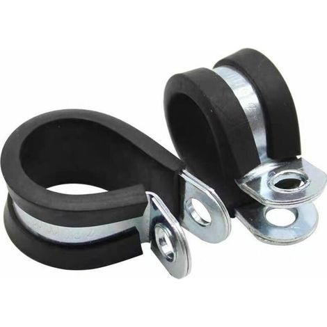Colliers de fixation de tubes P-Clips de serrage avec insert en caoutchouc choix: Ø 50mm / Band 15mm, 4 Pièces (1/4)