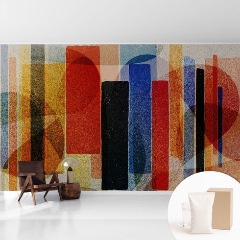 Papier peint intissé décoratif avec motifs pour salon et chambre a motif - Colle incluse gratuite Formes géométriques 416x254 cm (1/5)